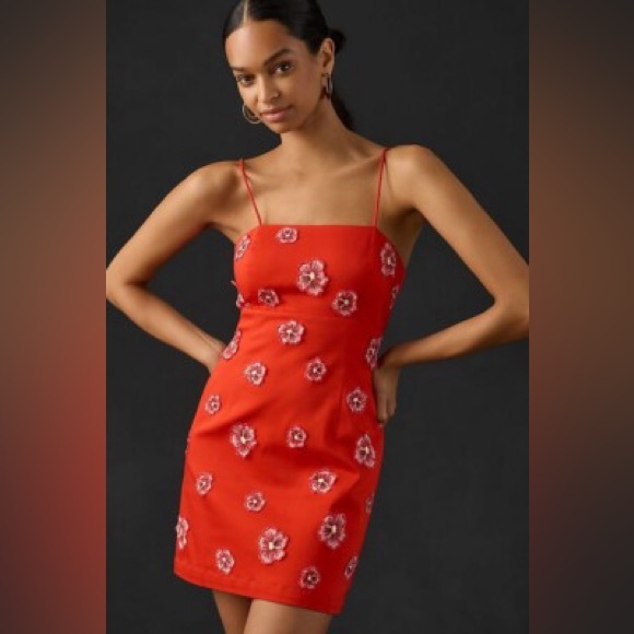 Anthropologie Dresses & Skirts - Maeve by Anthropologie 3D Butterfly Spaghetti Strap Mini Dress - Sz 6